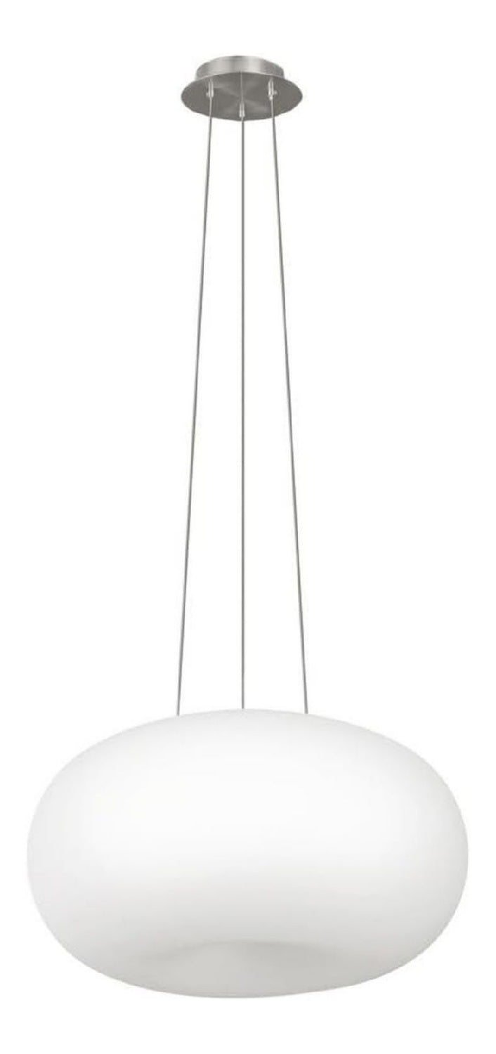 Suspension Blanc et Argente aux lignes epurees avec eclairage confortable E27 1W-5223