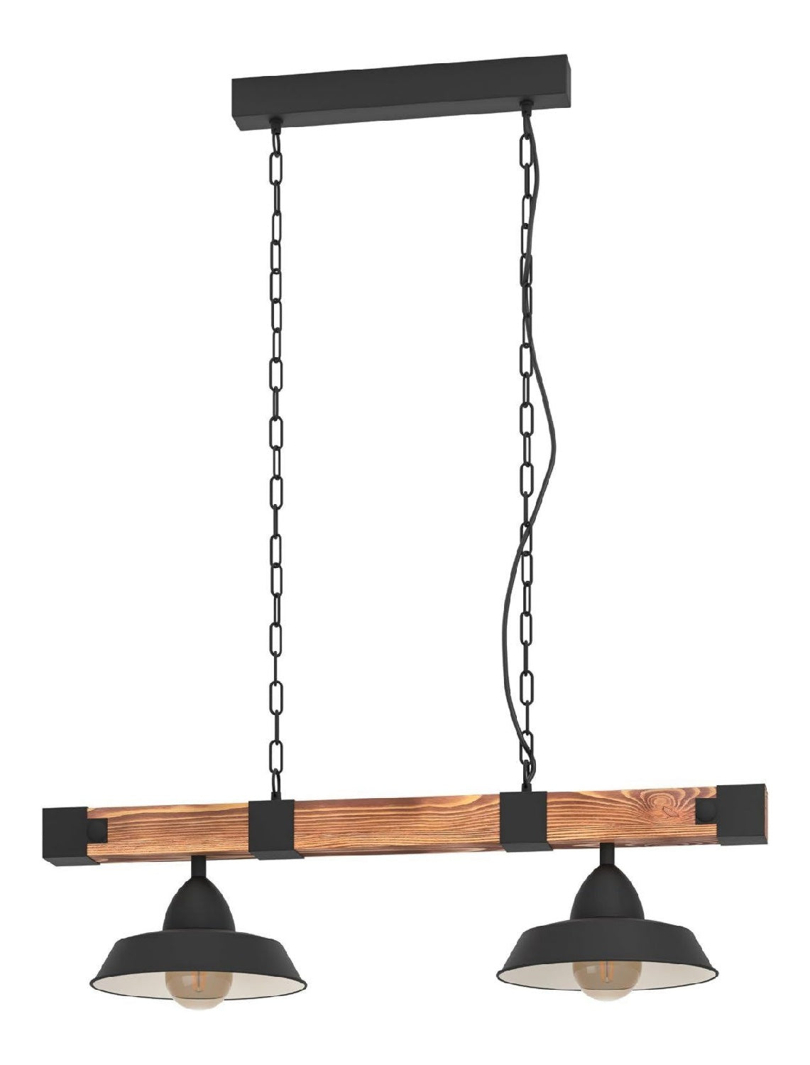 Suspension Noir a presence elegante et lumiere agreable 60 W E27
