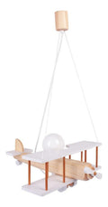Luminaire Blanc et Ambre a silhouette graphique de type lustre 60W E27