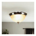 Plafonnier Ambre et Beige aux lignes epurees avec eclairage confortable 11 W E27