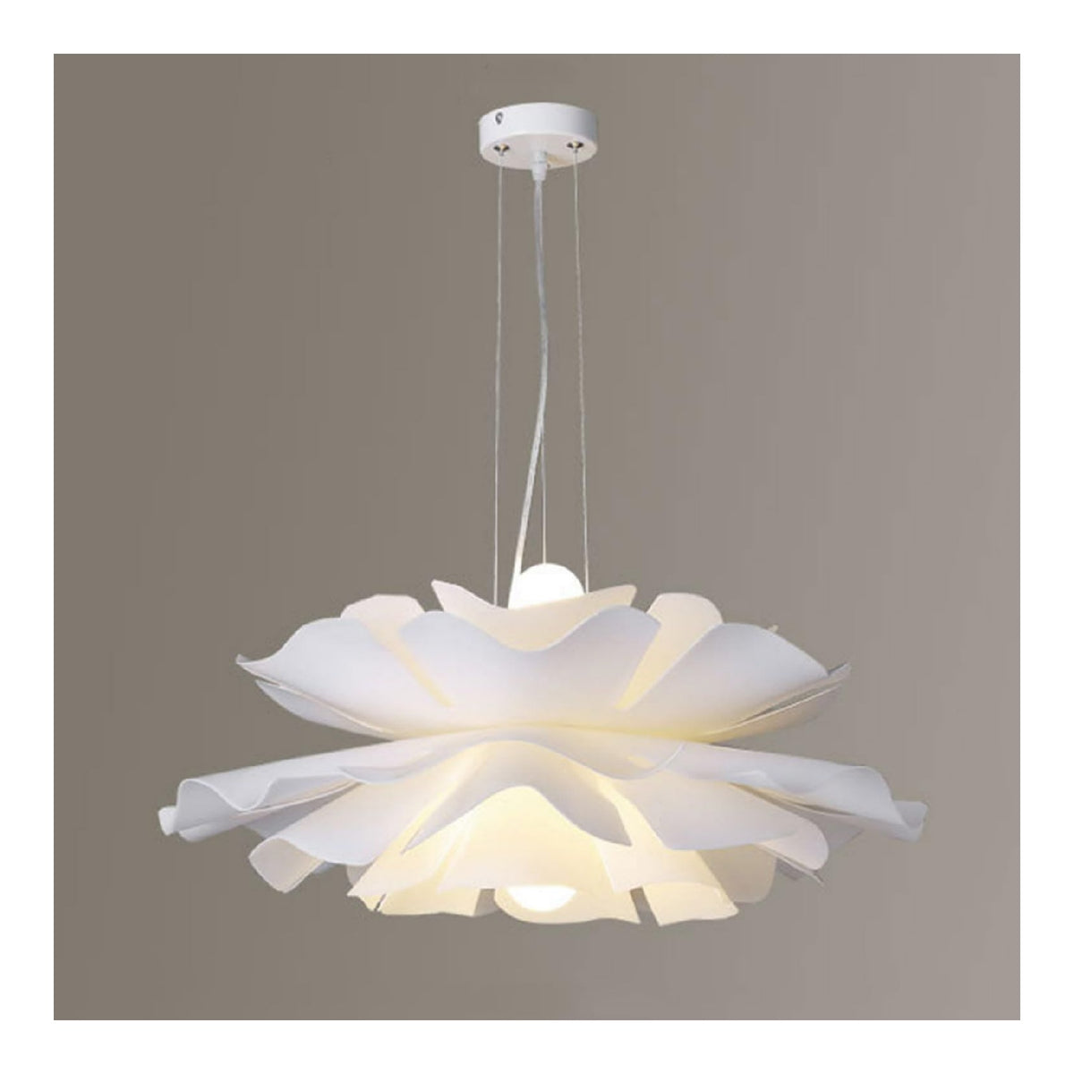 Suspension decoratif Blanc et Ambre avec diffusion lumineuse harmonieuse E27