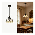 Suspension Noir et Ambre aux lignes epurees avec eclairage confortable 40 W E27