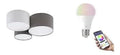 Plafonnier Blanc et Gris a presence elegante et lumiere agreable E27