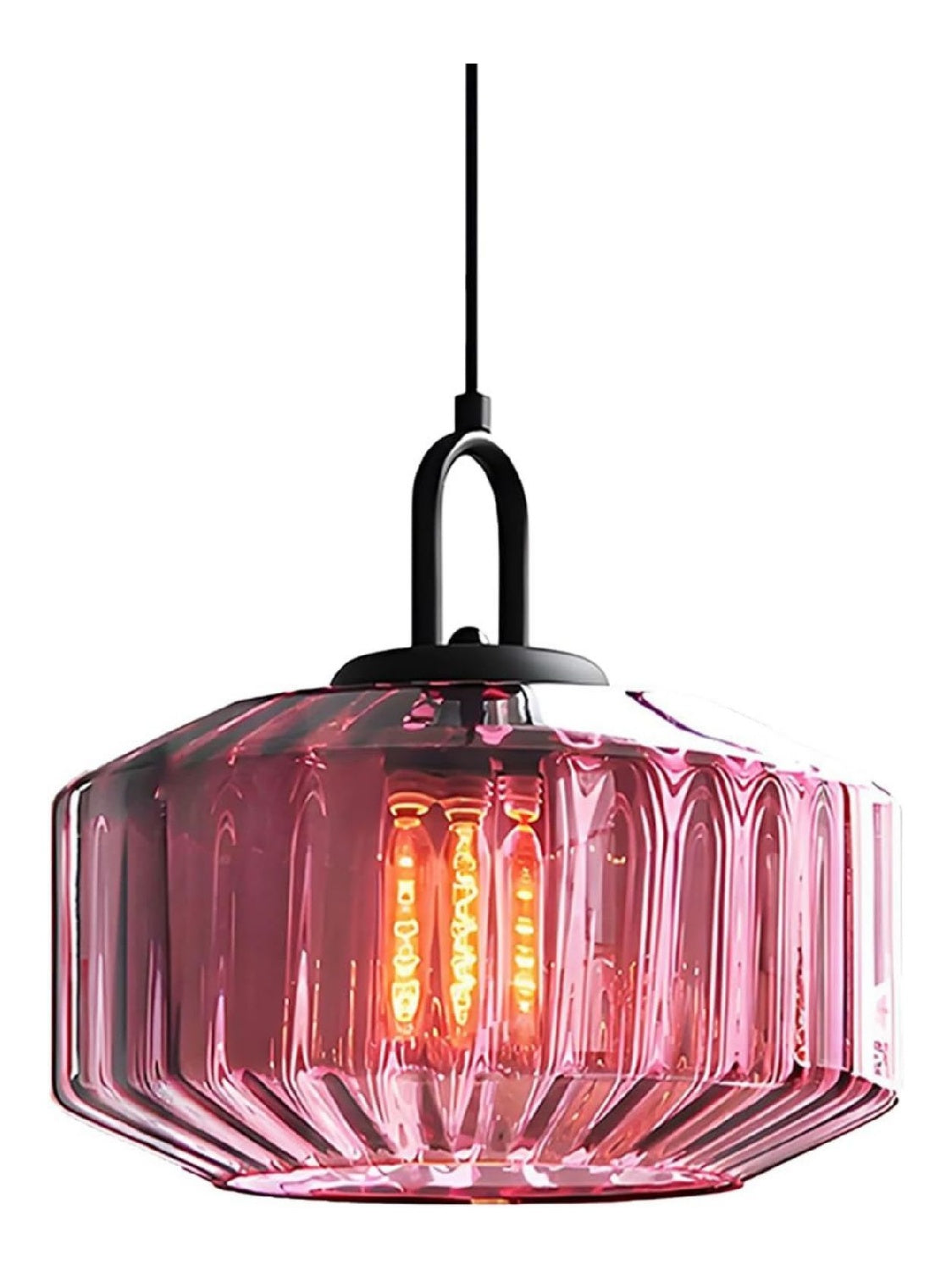Suspension Noir et Ambre a presence elegante et lumiere agreable 60W E27