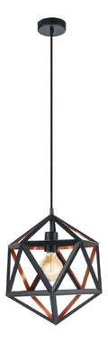 Solution lumineuse Noir et Rouge au dessin sobre en format suspension E27 7SG-953