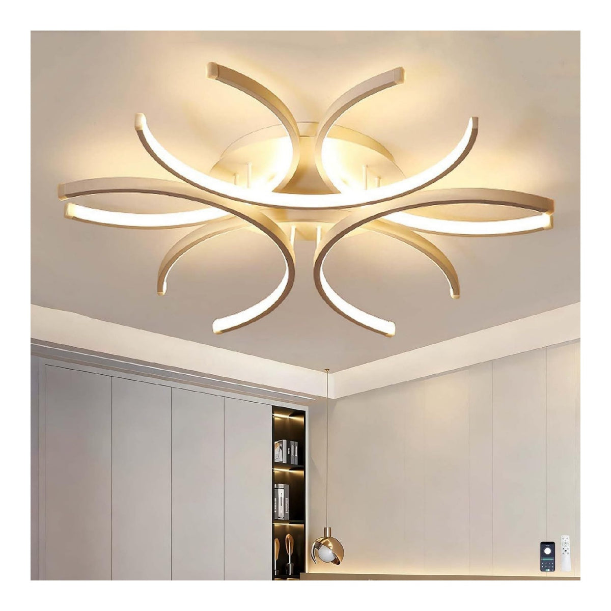 Lustre Blanc et Ambre au style moderne avec conception fonctionnelle 3000 K
