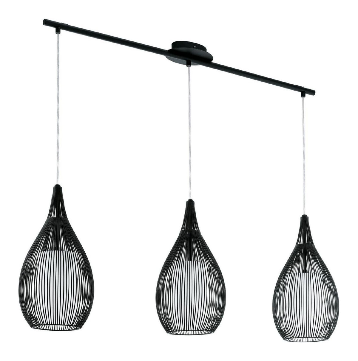 Luminaire Noir a silhouette graphique de type lustre 60 W E27